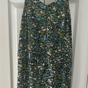TIBI black floral Maxi Dress Sz 2 light weight back zip NWOT
